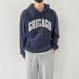 Ouzey 5421 DARK BLUE CHICAGO LETTERED HOODIE