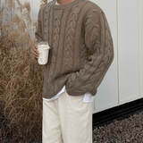 Ouzey 90s Streetwear 10409 Twist Knitted Pullover Sweater