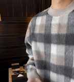 Ouzey 10175 KNIT PLAID CREWNECK SWEATER