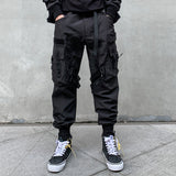 Ouzey Techwear Casual Elastic Waist Cargo Pants