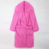 Ouzey Winter Thick Warm Shaggy Hairy Fluffy Long Faux Fur Coat Women Pockets Loose Casual Chic Luxury Furry Overcoat 2025