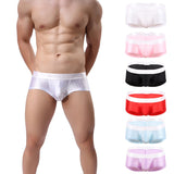 Ouzey Man  Silk Slips Mini Boxers Shorts Underwear  Male Bulge Pouch Trunks Panties Underpants