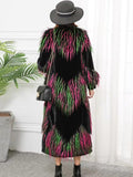 Ouzey Spring Winter Colorful Long Fluffy Patchwork Faux Fur Coat Women with Deep V Neck  Luxury Designer Emo Clothes 2025