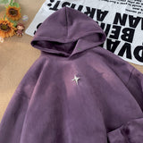 Ouzey Suede heavyweight stiff hooded sweatshirt men's American high street oversize couple trendy brand spring and autumn style tops