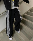 Ouzey 2025 American Retro Simple Striped Sweatpants Y2K Harajuku Hip Hop Jogging Pants Wide Leg Pants Streetwear Loose Casual Pants