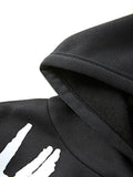 Ouzey Men's Skull Graphic Black Pullover Hoodie