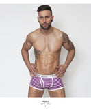 Ouzey 2024 New Men Boxers Shorts Male  stripe U convex Underpants Breathable Underwear