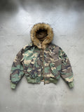 Ouzey 2025 High Street Trendy Y2K Streetwear Jacket Harajuku Retro Camouflage Fur Collar Casual Zipper Hoodie Men Oversized Sweatshirt