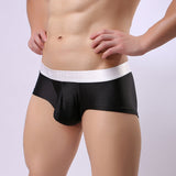 Ouzey Man  Silk Slips Mini Boxers Shorts Underwear  Male Bulge Pouch Trunks Panties Underpants