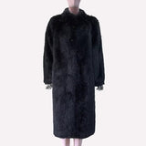 Ouzey Winter Long Thick Warm Hairy Shaggy Soft Faux Tuscan Fur Coat Women Single Breasted Luxury Fluffy Furry Overcoat