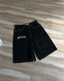 Ouzey Hip-hop Trend Brand Streetwear Five-quarter Pants Gothic Punk Anime Print Baggy Jeans Men Y2K Harajuku Fashion Casual Shorts