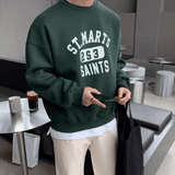 Ouzey 90s Streetwear 11318 Green Lettered Sweater