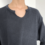 Ouzey 4259 U-NECK WAFFLE LONGSLEEVE