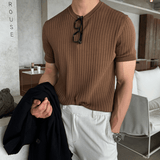 Ouzey 6620 VERTICAL KNIT SHORT SLEEVE SHIRT