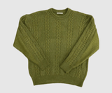 Ouzey 90s Streetwear 10553 Green Knitted Pullover Sweater