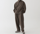 Ouzey 4453 ZIP-UP COLLAR JK & WIDE SWEATPANTS