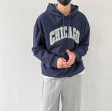 Ouzey 5421 DARK BLUE CHICAGO LETTERED HOODIE