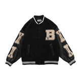 Ouzey dandys world American retro letter embroidery flocking Y2K street hip-hop baseball uniform jacket female 2025 new college style couple outfit