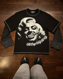 Ouzey 2024 Street Hip-hop Trendy Brand Clothing Tops Gothic Punk Portrait Print Fake Two-piece Men Y2K Harajuku Retro Casual Pullover