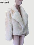 Ouzey Spring Autumn Winter Short Thick Warm Soft Hairy Faux Fur Coat Women Loose Casual Fluffy Jacket Furry Cardigan 2025