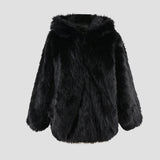 Ouzey Winter Oversized White Thick Warm Shaggy Hairy Faux Fur Coat Women with Hood Loose Fluffy Jacket Furr Cardigan 2025