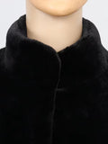 Ouzey Winter Extra Long Warm Black Thick Soft Fluffy Faux Fur Coat Women Stand Collar Plus Size Korean Fashion 5xl 6xl 7xl