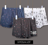 Ouzey Men Underwear Boxers Shorts Summer Mutande Cotton Soft Printed Loose Short  Home Underpants Men's Sleep Bottoms Pant