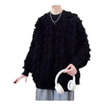 Ouzey 2024 New Style Hong Kong Style Autumn/Winter Round Neck Casual Fringed Knitted Sweater For Men And Women Long Sleeve Top