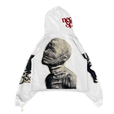 Ouzey 90s Streetwear Oversized Gothic Mummy Print Sweatshirt Hoodie Y2K Anime Hoodie Long Sleeve Pullover Retro Punk Men and Women Loose Streetwear