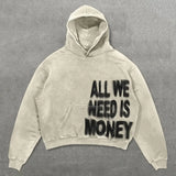 Ouzey dandys world Aesthetic fashion letter print zipper oversized hoodies for women y2k clothes 2000s American street casual versatile sweatshirts