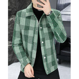 Ouzey 2024 Autumn and Winter New Polo Collar Plaid Vintage Upscale Cotton Thickened Coat Men's Casual Versatile Top Jacket M-4XL