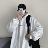 Ouzey Men's hooded sweatshirt spring and autumn Korean style trendy loose and versatile ins trendy brand handsome plus size y2k tops