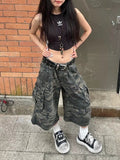 Ouzey 90s Streetwear American Street Style Big Pocket Casual Punk Retro Harajuku Mens and Women Wide Legged Summer Versatile Super Loose Trendy Jeans