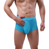 Ouzey Men Underwear Mesh Boxer Shorts Hombre Solid Breathable Middle Rise U Convex Pouch Underpants Man Panties Cueca Calzoncillo