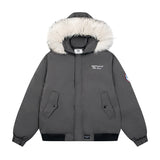 Ouzey 2024 Winter Style Overcome Couple Coat New Warm Cotton Jacket US(Origin)-Chic Fashion Brand Mountain Woolen Collar Cotton Jacket