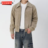 Ouzey 2024 Autumn Fashion Men's Rascal Handsome High End Short Jacket Men's Spring Loose Collar Coat Korean Edition Trendy Retro Top