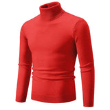 Ouzey 2024 Autumn/Winter Solid Color Polo/Turtle Neck Sweater Men Fashionable Simple Casual Knitted Top Trendy Youth Base Layer Top