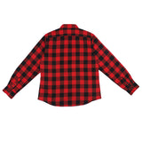 Ouzey 100% cotton sping summer oversized red and black plaid flannel shirts men 2024 shirt jacket