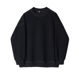 Ouzey 90s Streetwear 11175 Black Outline Stitched Crewneck Sweater