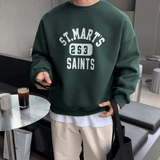 Ouzey 90s Streetwear 11318 Green Lettered Sweater