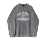 Ouzey 90s Streetwear 11170 Gray Embroidery Crewneck Sweater