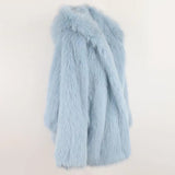 Ouzey Winter Oversized White Thick Warm Shaggy Hairy Faux Fur Coat Women with Hood Loose Fluffy Jacket Furr Cardigan 2025