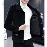 Ouzey 2024 Autumn and Winter Woolen Jacket Men's Fashion Solid Color Casual Business Windbreaker Thickened Warm Street Wear Coat