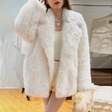 Ouzey Winter Thick Warm Hairy Shaggy Soft Faux Fox Fur Coat Women Loose Casual Korean Fashion Fluffy Jacket Cardigan 2025