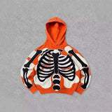 Ouzey Halloween Spring and Autumn Skeleton Skull Figure 3D Printed Sweater Niche Casual Couple Thin Pullover Hoodie Men Clothing