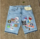 Ouzey Y2K American Retro High Street Wash Gradient Denim Shorts Men Summer New Dark Embroidery Stitching Jeans Shorts Unisex Tide