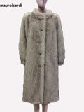 Ouzey Winter Long Thick Warm Hairy Shaggy Soft Faux Tuscan Fur Coat Women Single Breasted Luxury Fluffy Furry Overcoat