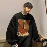 Ouzey Autumn and winter round neck sweatshirt men's autumn trendy ins loose American trendy brand couple style new trendy top autumn