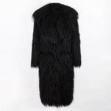 Ouzey Winter Thick Warm Shaggy Hairy Fluffy Long Faux Fur Coat Women Pockets Loose Casual Chic Luxury Furry Overcoat 2025