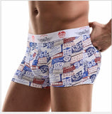 Ouzey 2024 Personality trend boxers, modal print boxers, men's underwear, breathable and comfortable mid-waist pants